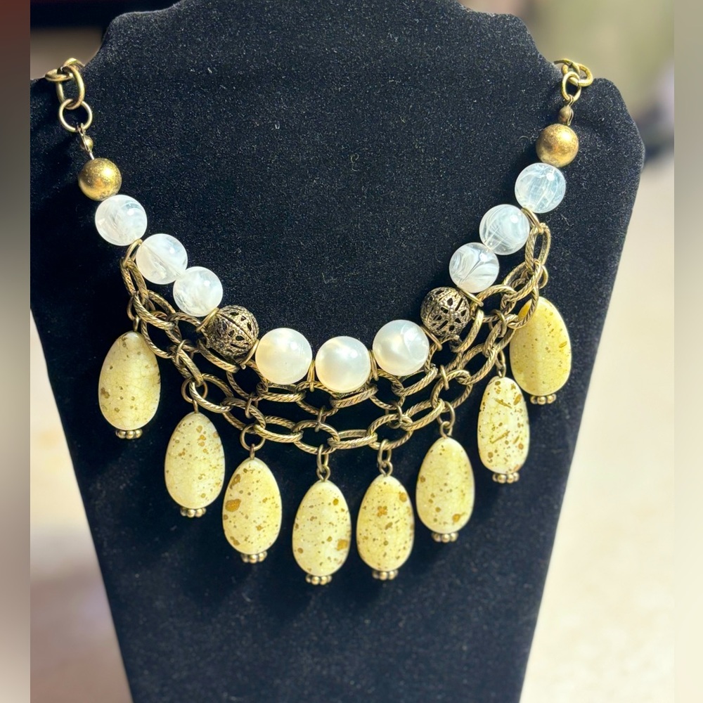 18” Retro Bronzetone Statement necklace